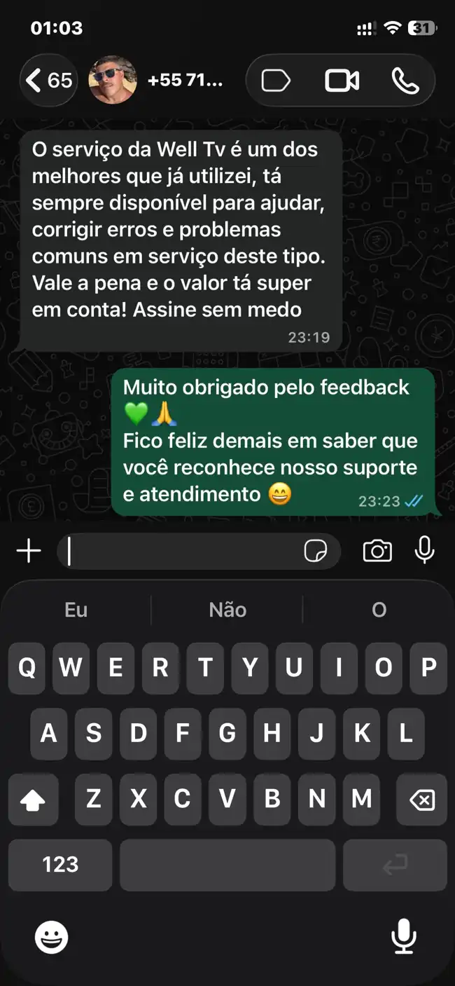 Feedback real de Danilo Santana, cliente WellTV